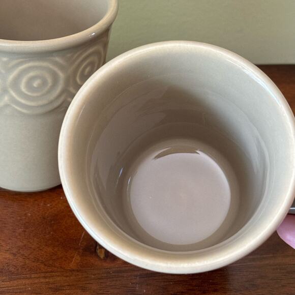 Crate and Barrel Sierra Khaki Clay 10oz Mugs Set of Two - Picture 4 of 5